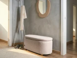 Panca contenitore imbottita HAYWARD Tessuto 98 cm 44 cm Beige