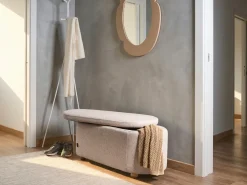Panca contenitore imbottita HAYWARD Tessuto 98 cm 44 cm Beige