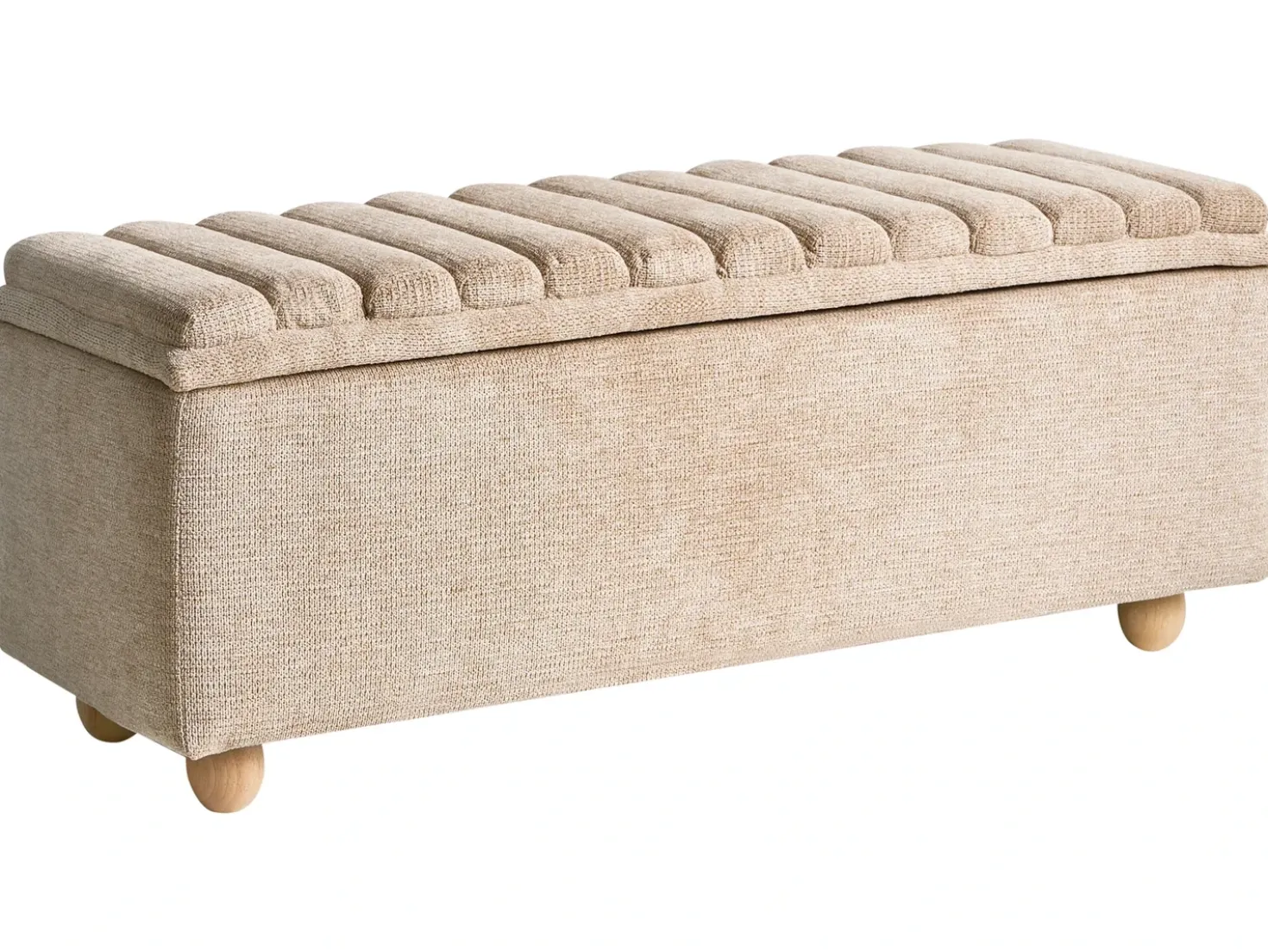 Panca contenitore imbottita SALIDA Tessuto Beige