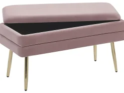 Panca contenitore imbottita DURHAM Velluto Rosa