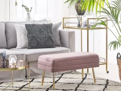 Panca contenitore imbottita DURHAM Velluto Rosa