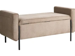 Panca contenitore imbottita LEWES Tessuto Beige