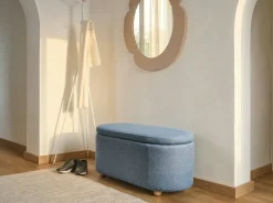 Panca contenitore imbottita HAYWARD Tessuto 98 cm 44 cm Blu