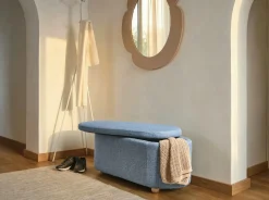 Panca contenitore imbottita HAYWARD Tessuto 98 cm 44 cm Blu