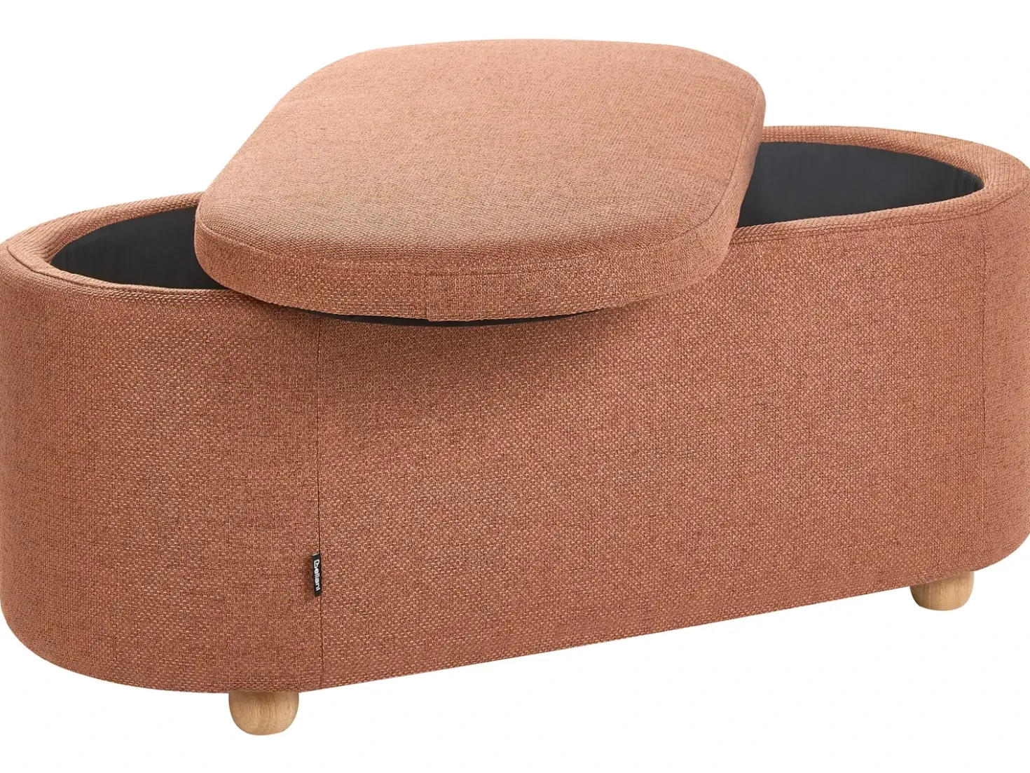 Panca contenitore imbottita HAYWARD Tessuto 98 cm 44 cm Marrone dorato