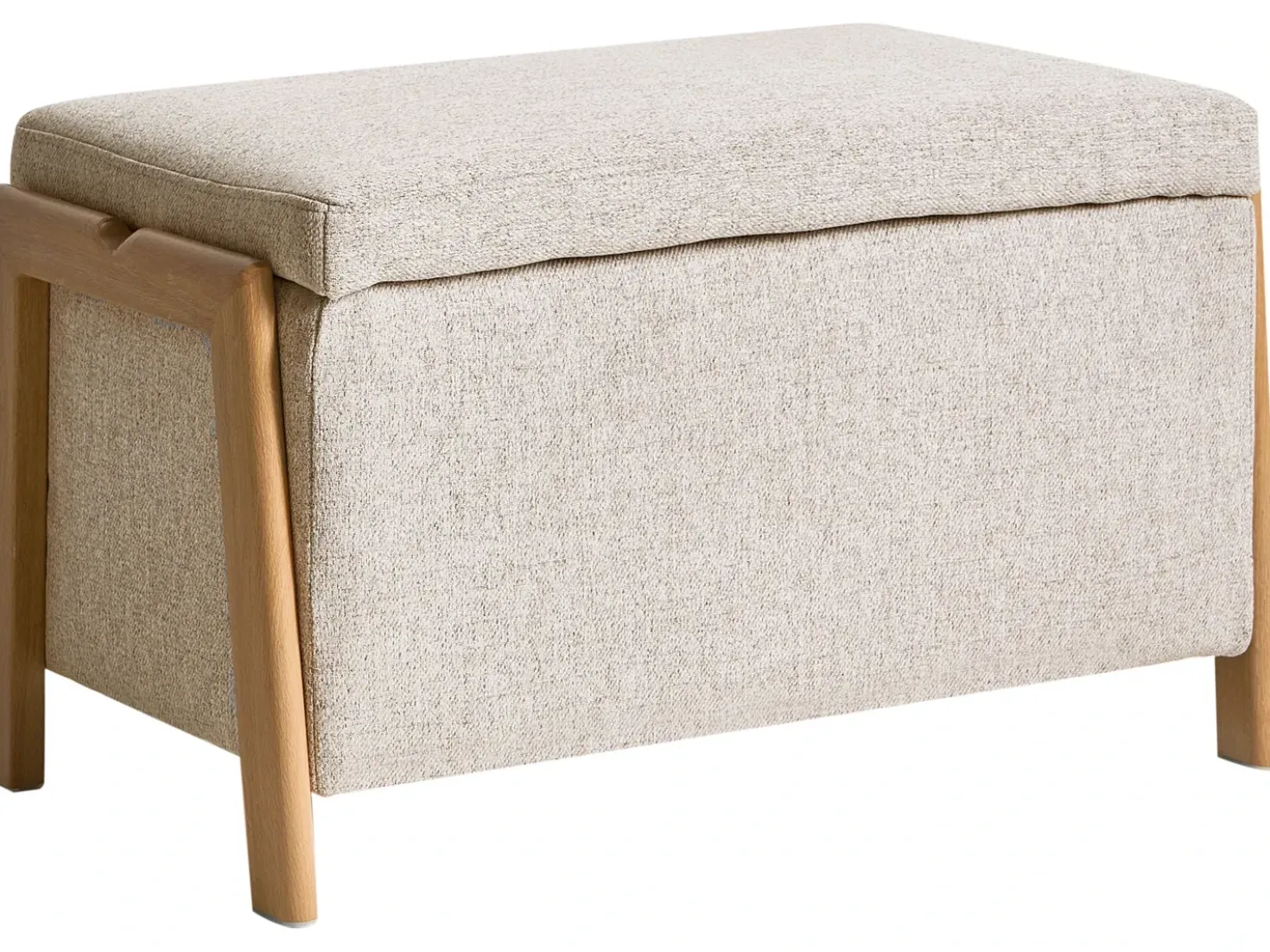 Panca contenitore imbottita EDLAND Tessuto Beige