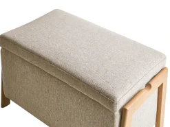 Panca contenitore imbottita EDLAND Tessuto Beige