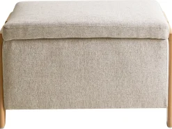 Panca contenitore imbottita EDLAND Tessuto Beige