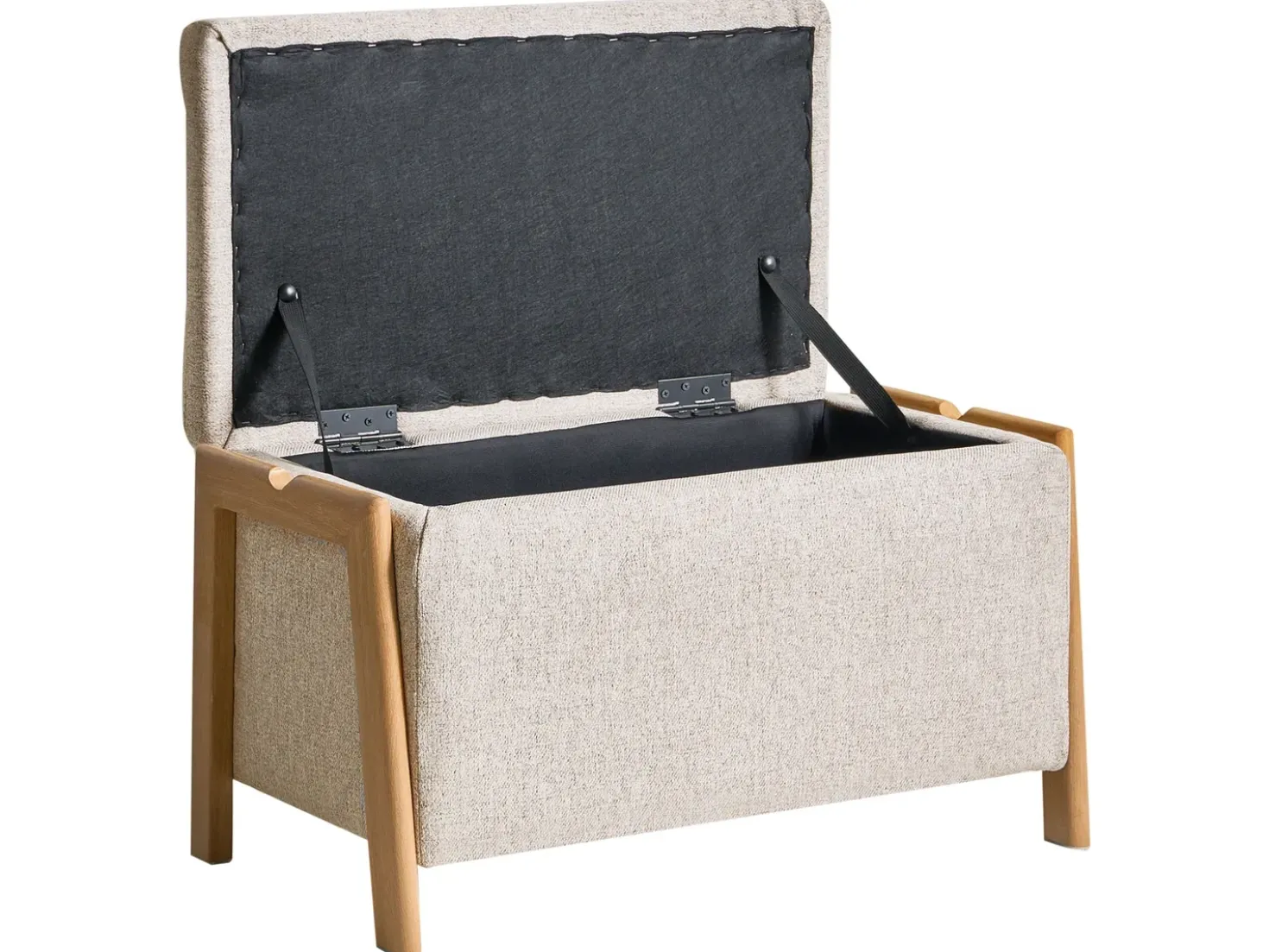 Panca contenitore imbottita EDLAND Tessuto Beige