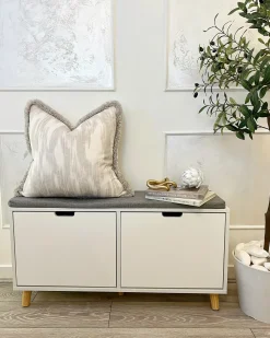 Panca contenitore per scarpe MINERAL Bianco
