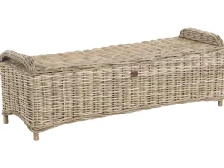 Panca da giardino con cuscino SUSUA 141 cm con ottomana Rattan Naturale