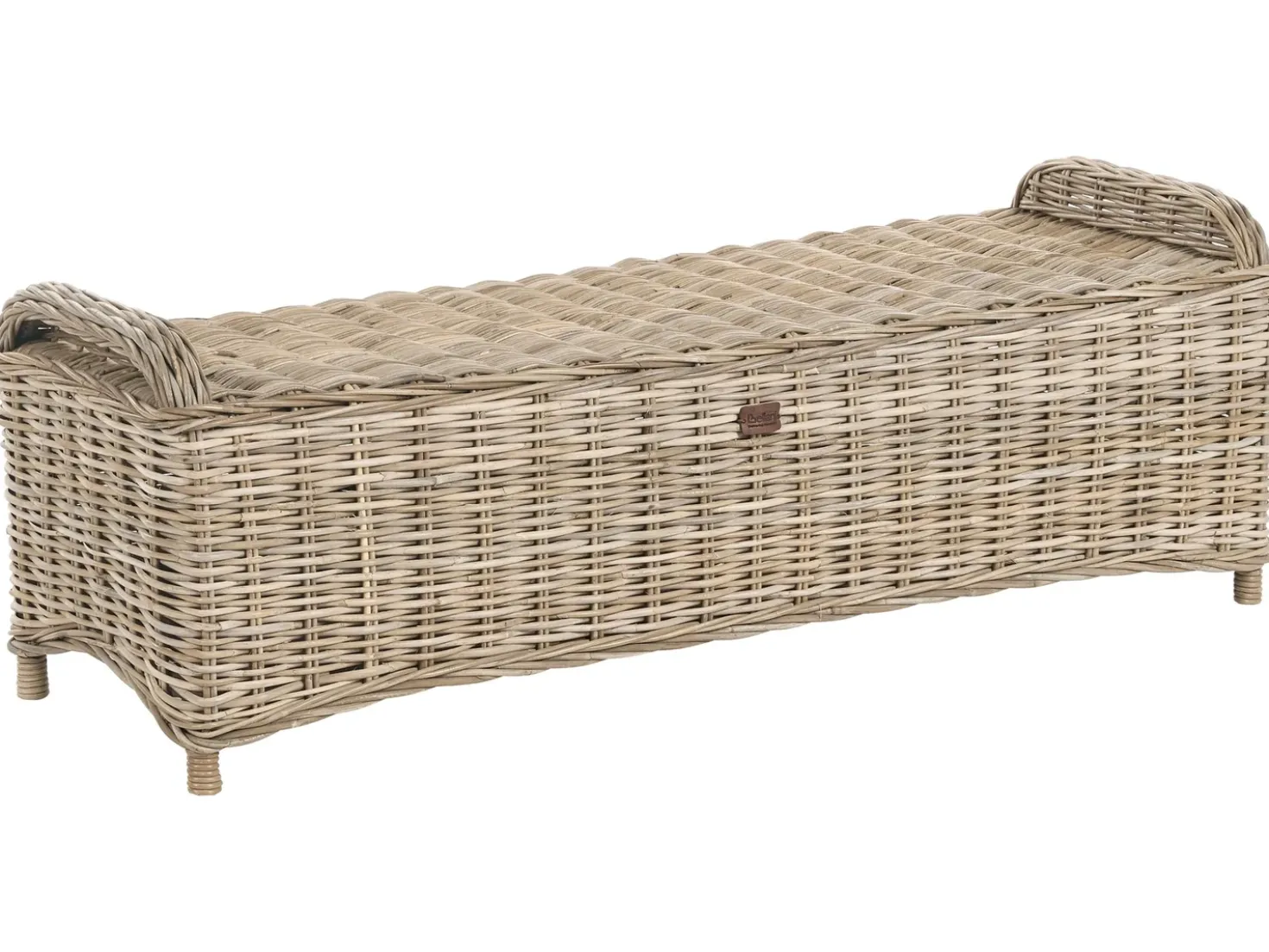 Panca da giardino con cuscino SUSUA 141 cm con ottomana Rattan Naturale