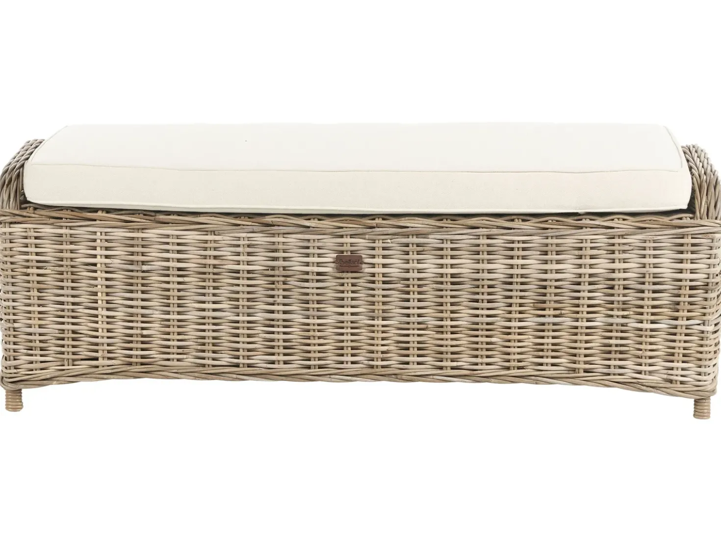 Panca da giardino con cuscino SUSUA 141 cm con ottomana Rattan Naturale