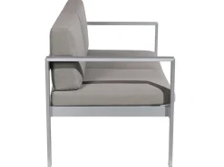 Panca da giardino con cuscino SALERNO 142 cm Metallo Grigio scuro