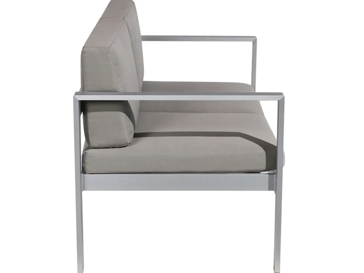 Panca da giardino con cuscino SALERNO 142 cm Metallo Grigio scuro