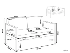 Panca da giardino con cuscino SALERNO 142 cm Metallo Grigio scuro