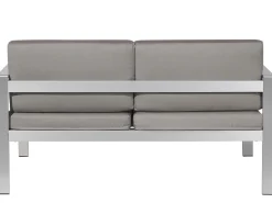 Panca da giardino con cuscino SALERNO 142 cm Metallo Grigio scuro