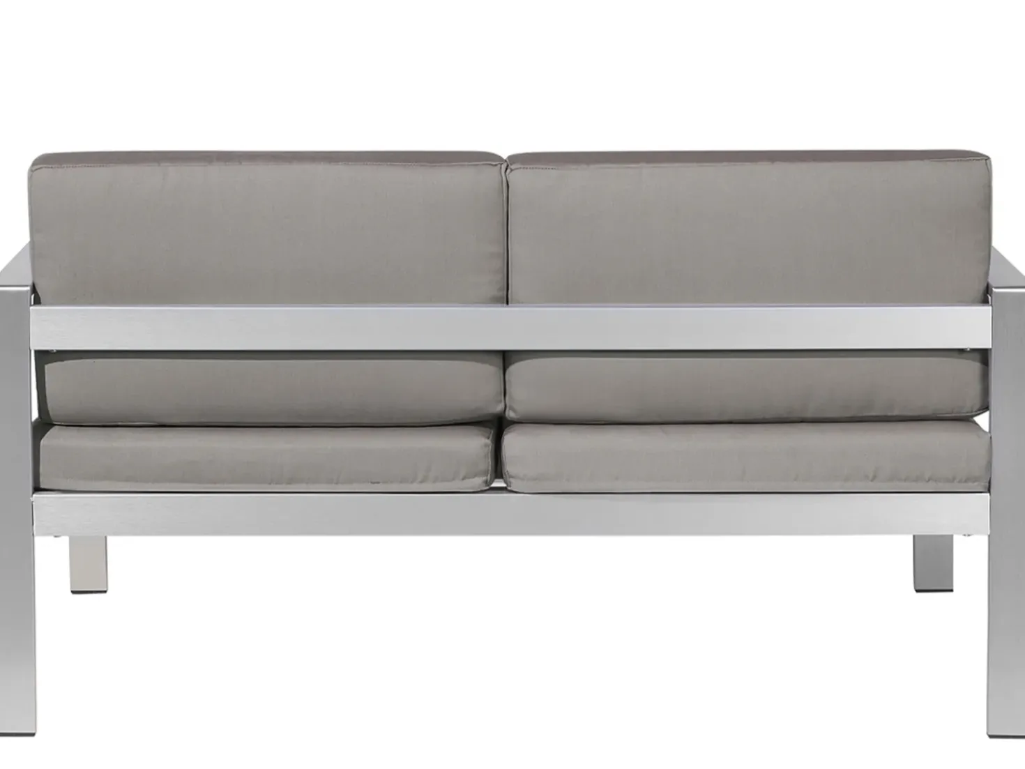 Panca da giardino con cuscino SALERNO 142 cm Metallo Grigio scuro