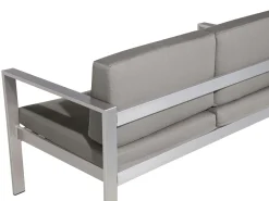Panca da giardino con cuscino SALERNO 142 cm Metallo Grigio scuro