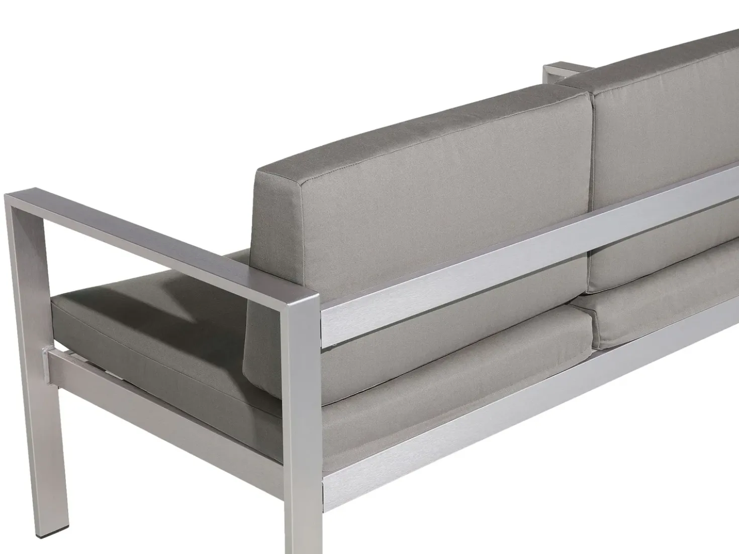 Panca da giardino con cuscino SALERNO 142 cm Metallo Grigio scuro