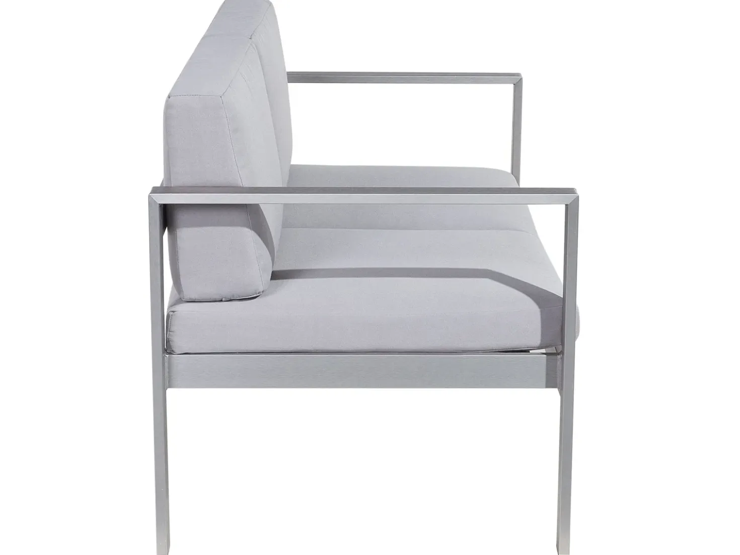 Panca da giardino con cuscino SALERNO 142 cm Metallo Grigio chiaro