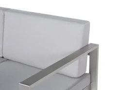 Panca da giardino con cuscino SALERNO 142 cm Metallo Grigio chiaro