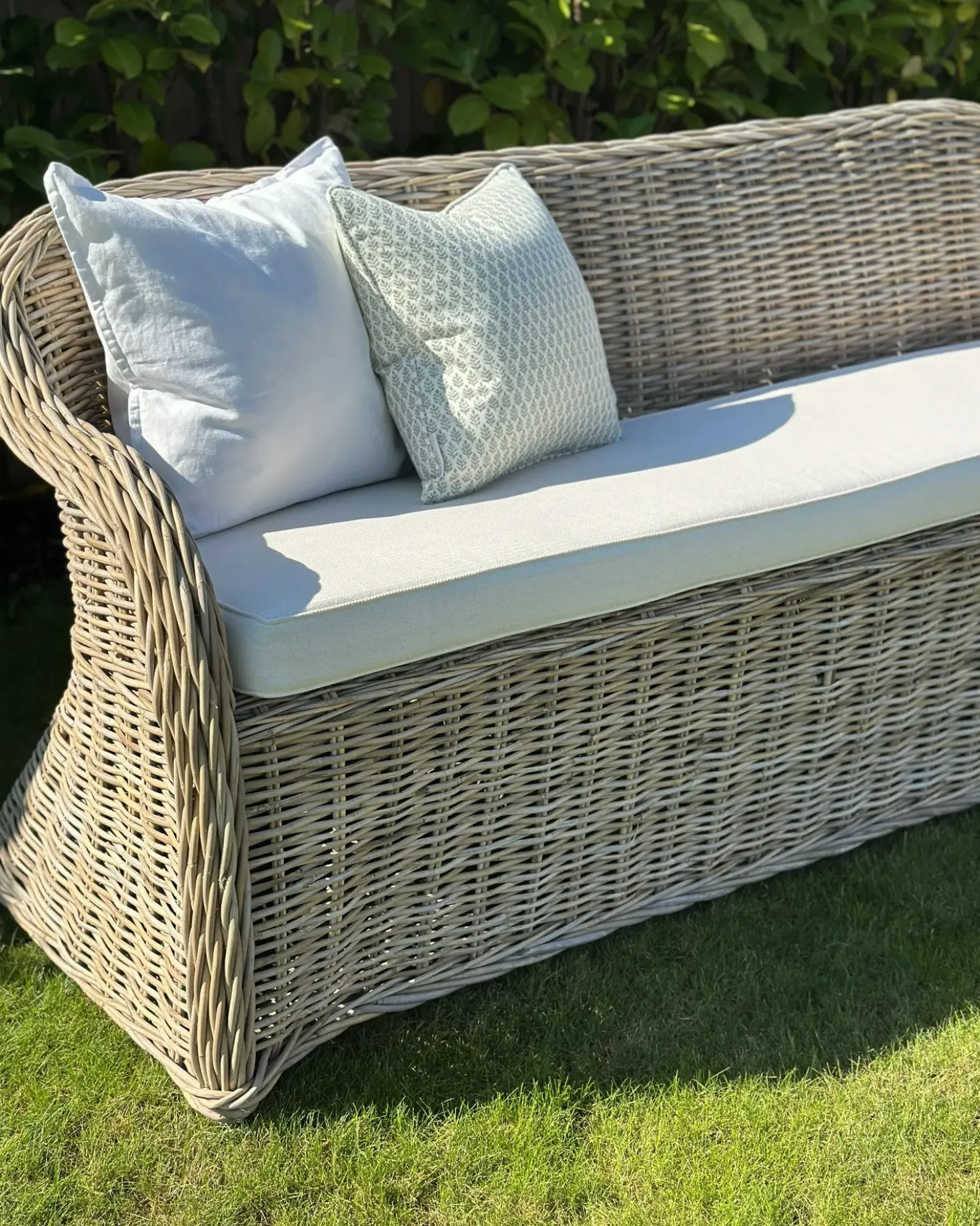 Panca da giardino con cuscino SUSUA 189 cm Rattan Naturale