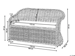 Panca da giardino con cuscino SUSUA 189 cm Rattan Naturale