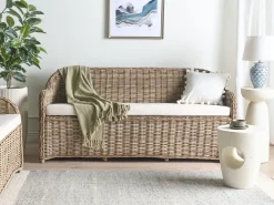 Panca da giardino con cuscino SUSUA 189 cm Rattan Naturale