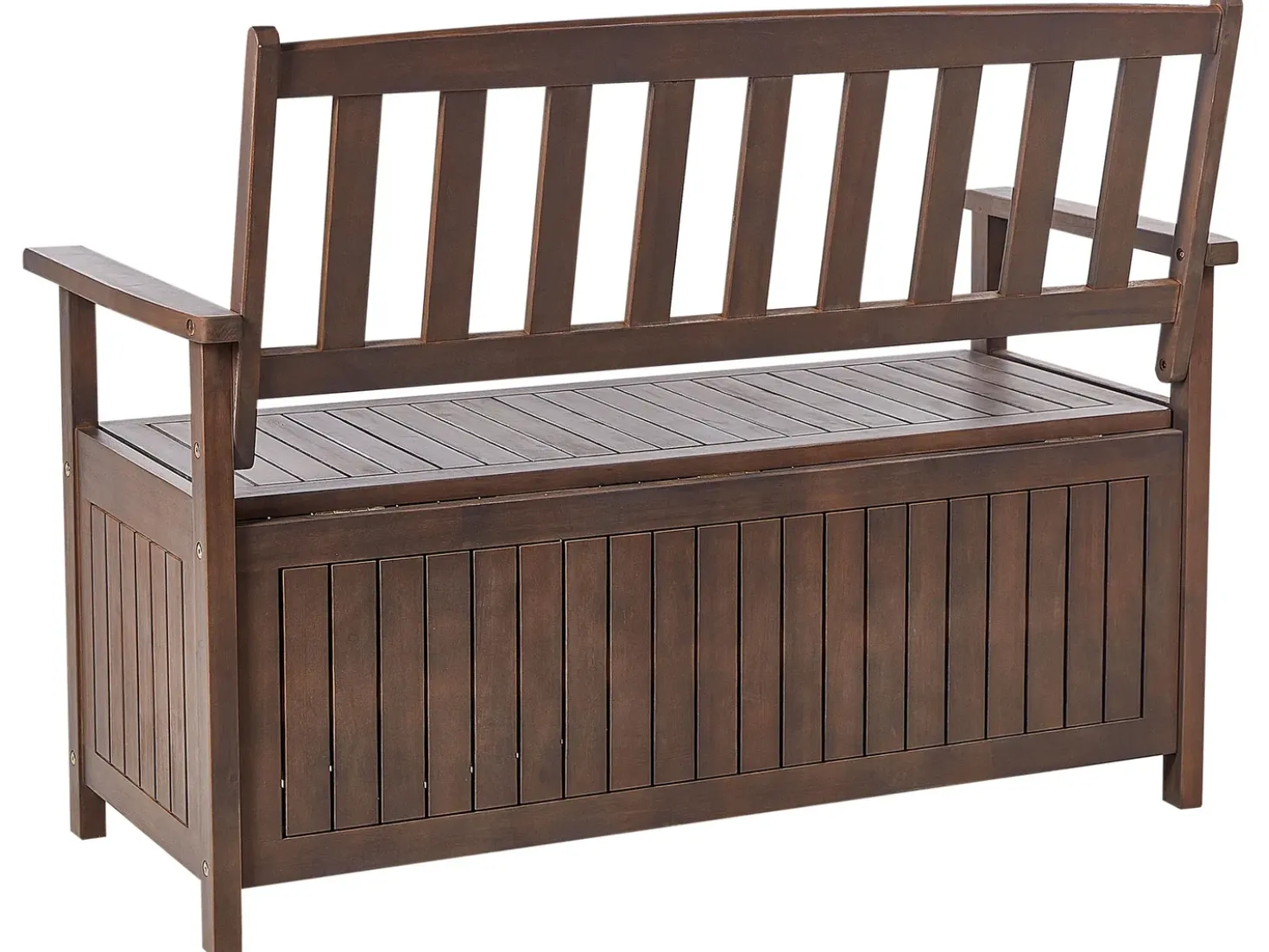 Panca da giardino con cuscino SOVANA 120 cm con contenitore Legno d'acacia Rosso
