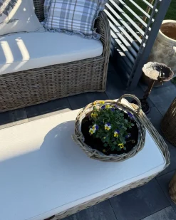 Panca da giardino con cuscino SUSUA 141 cm Rattan Naturale