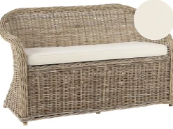 Panca da giardino con cuscino SUSUA 141 cm Rattan Naturale
