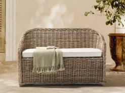 Panca da giardino con cuscino SUSUA 141 cm Rattan Naturale