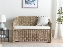 Panca da giardino con cuscino SUSUA 141 cm Rattan Naturale