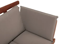 Panca da giardino con cuscino PORTICI 210 cm Legno d'eucalipto Marrone scuro/Tortora