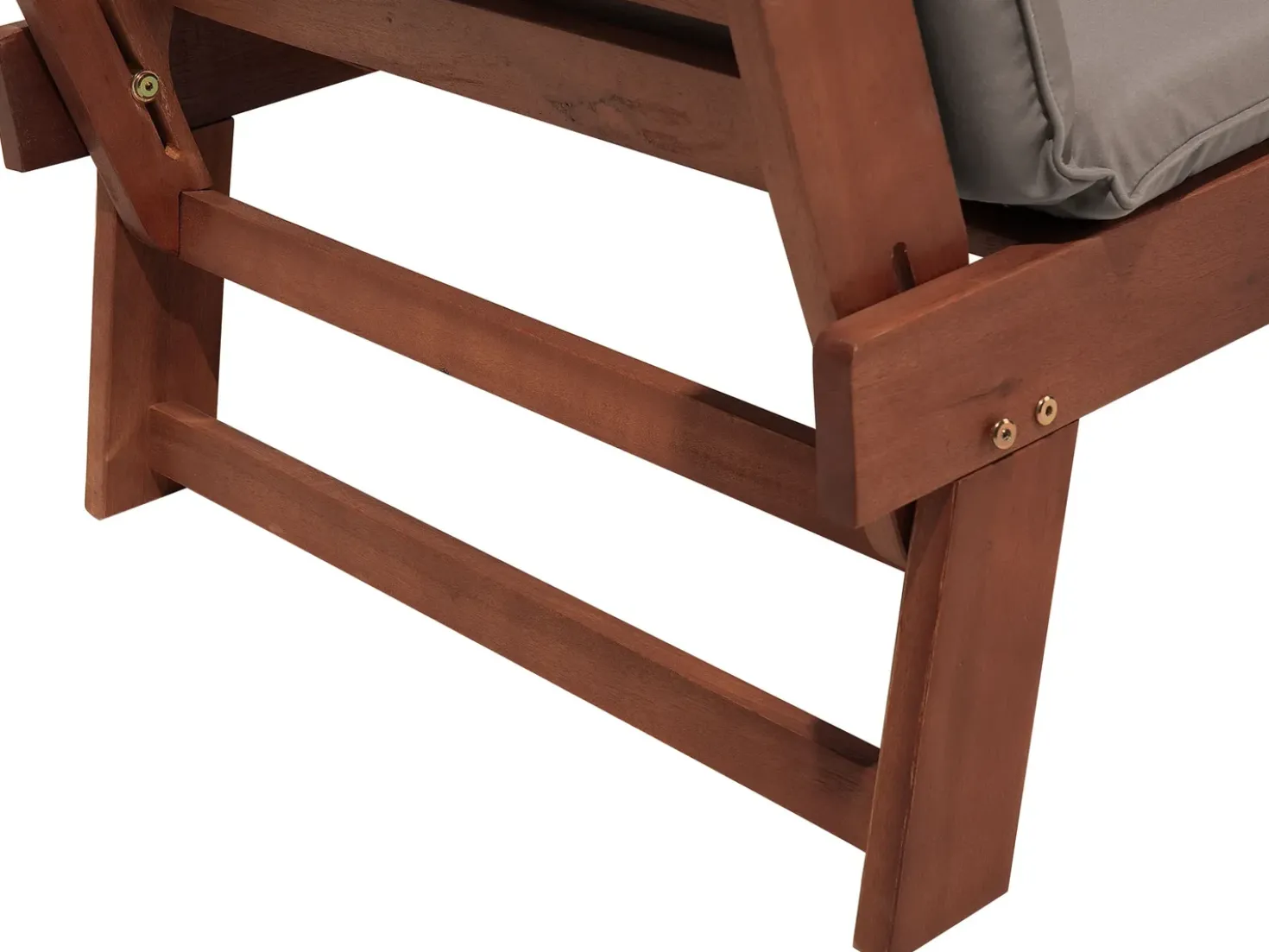 Panca da giardino con cuscino PORTICI 210 cm Legno d'eucalipto Marrone scuro/Tortora