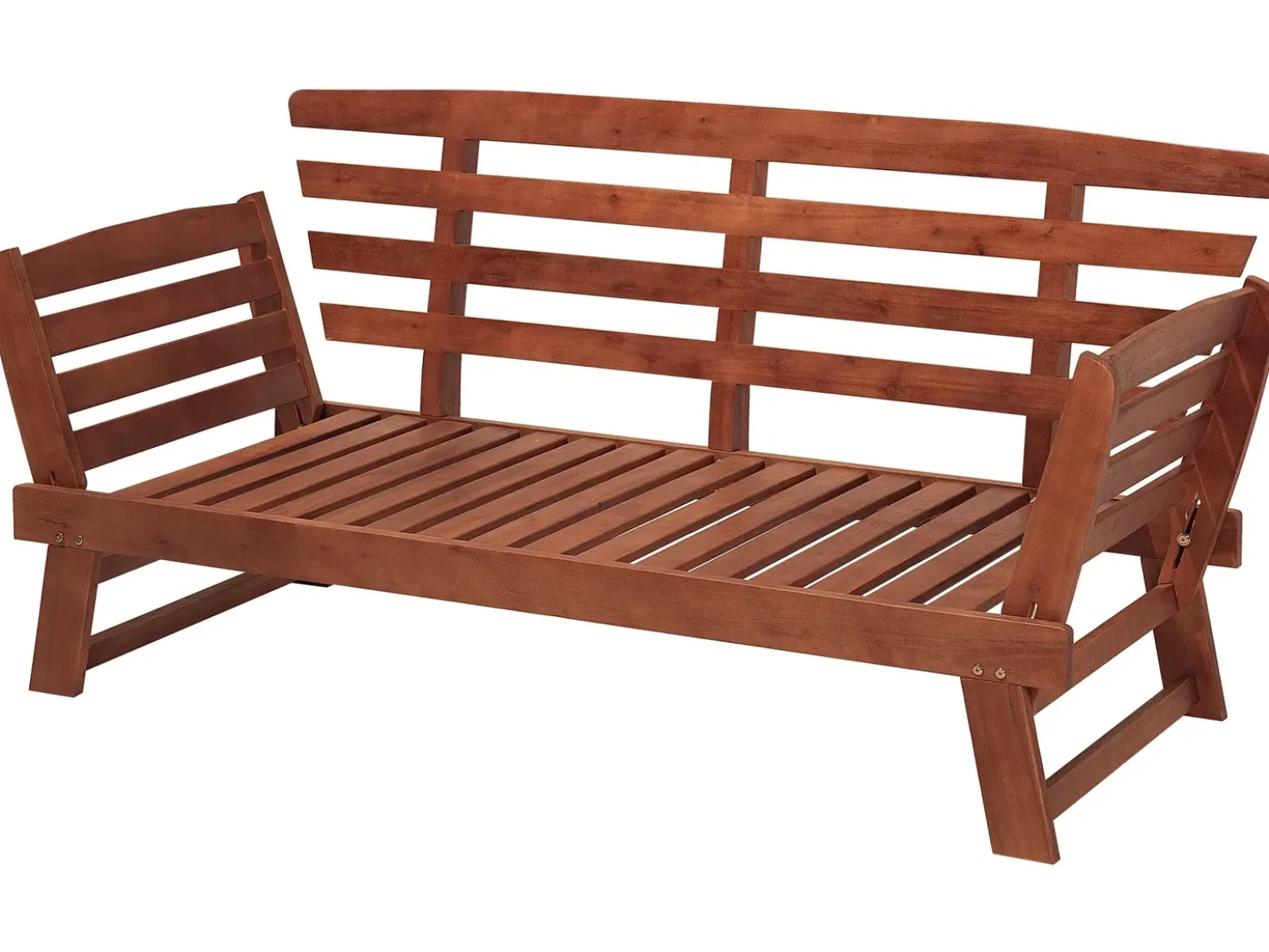 Panca da giardino con cuscino PORTICI 210 cm Legno d'eucalipto Marrone scuro/Tortora
