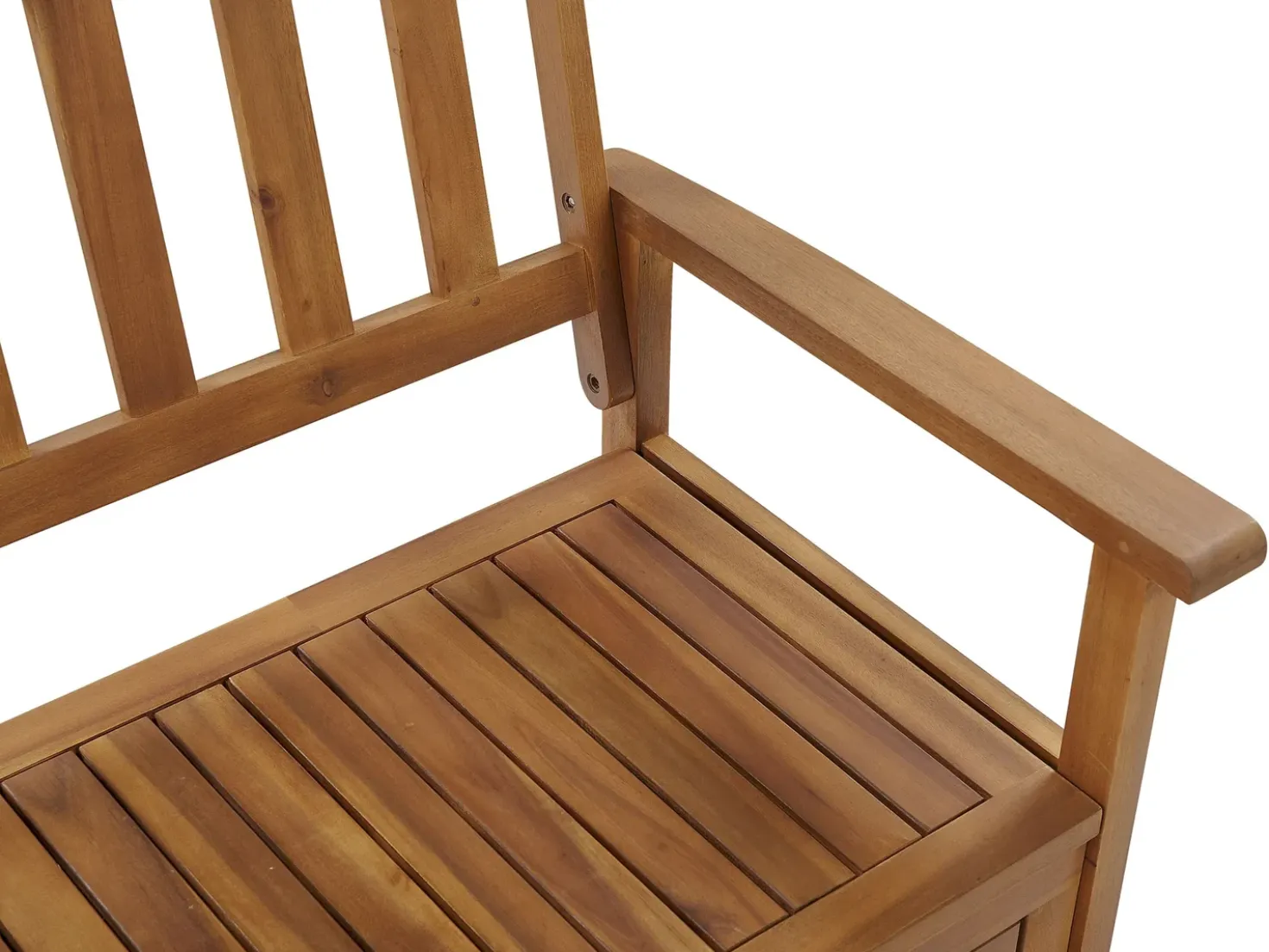 Panca da giardino con cuscino SOVANA 120 cm con contenitore Legno d'acacia Rosso