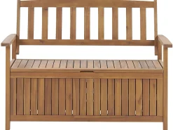 Panca da giardino con cuscino SOVANA 120 cm con contenitore Legno d'acacia Rosso