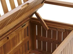 Panca da giardino con cuscino SOVANA 120 cm con contenitore Legno d'acacia Rosso