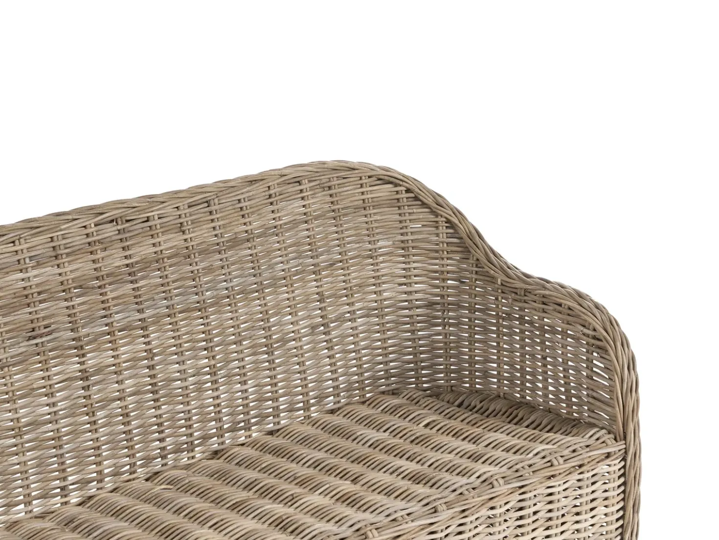 Panca da giardino con cuscino SUSUA 150 cm con ottomana Rattan Naturale