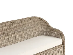 Panca da giardino con cuscino SUSUA 150 cm con ottomana Rattan Naturale