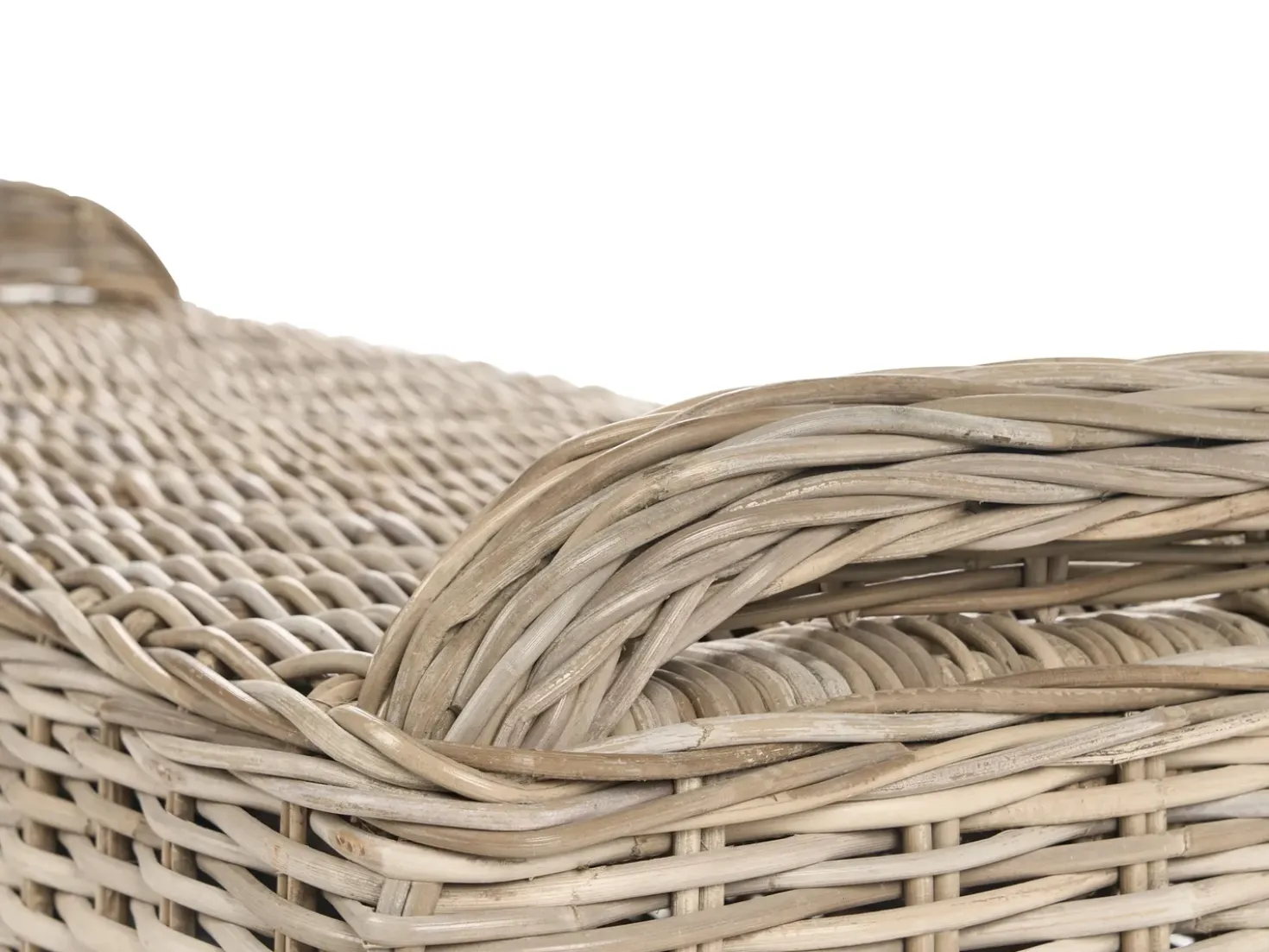 Panca da giardino con cuscino SUSUA 150 cm con ottomana Rattan Naturale