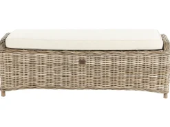 Panca da giardino con cuscino SUSUA 150 cm con ottomana Rattan Naturale