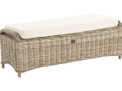 Panca da giardino con cuscino SUSUA 150 cm con ottomana Rattan Naturale