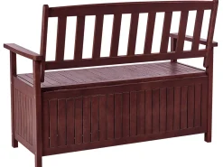 Panca da giardino con cuscino SOVANA 120 cm con contenitore Legno d'acacia Grigio chiaro