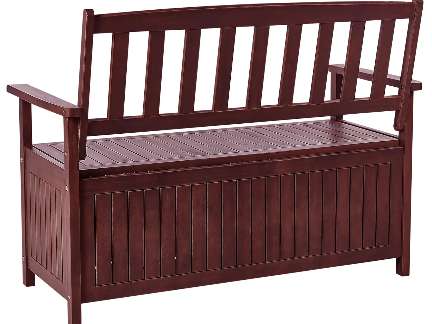 Panca da giardino con cuscino SOVANA 120 cm con contenitore Legno d'acacia Grigio chiaro