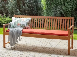 Panca da giardino con cuscino VIVARA 180 cm Legno di acacia certificato Rosso scuro