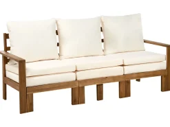 Panca da giardino con cuscino ISOLELLO 190 cm Regolabile Legno d'acacia Marrone