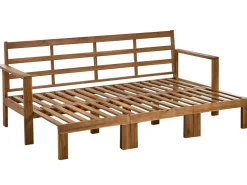 Panca da giardino con cuscino ISOLELLO 190 cm Regolabile Legno d'acacia Marrone